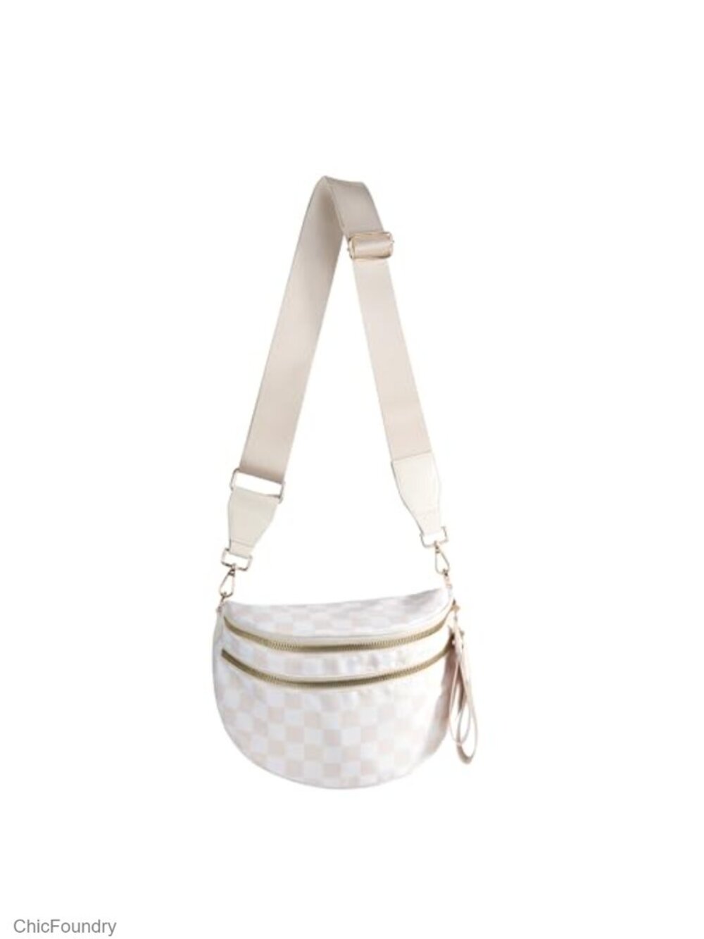 Spacious Checkered Nylon Crossbody Bag Bum Bag Handbags Wallets for Women